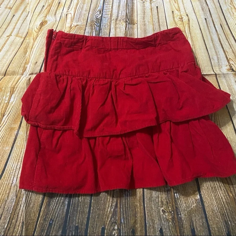 Gymboree‎ Red Sequin Corduroy A Line Ruffle Skirt